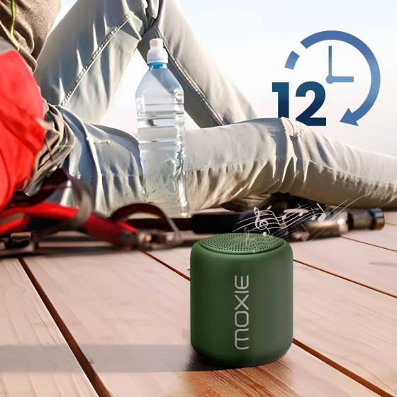 Moxie Enceinte Portable Bluetooth Étanche avec Autonomie 12 Heures Vert