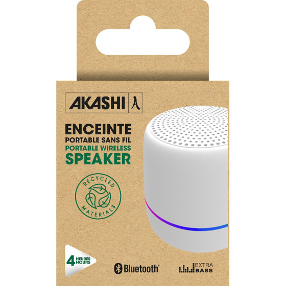 Akashi Enceinte Eco Bluetooth 5W (Blanc)