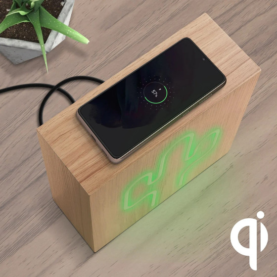 Color Block Enceinte Bluetooth 15W Néon Lumineuse L avec Charge Induction Cactus ColorLight Vert