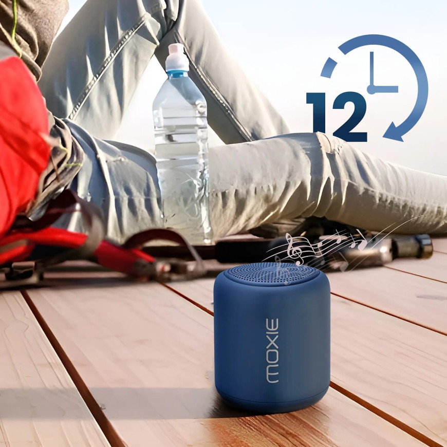 Moxie Enceinte Portable Bluetooth Étanche avec Autonomie 12 Heures Bleu