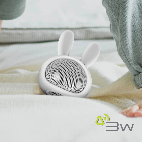 Moxie Enceinte Bluetooth 3W Autonomie 3h Design Lapin Lumineux Blanc