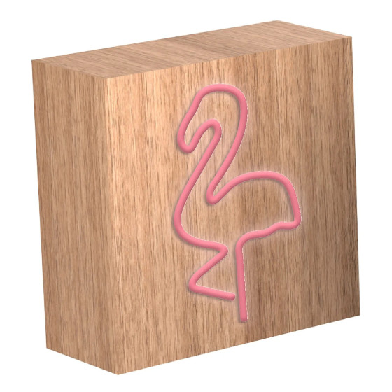 Color Block Enceinte Bluetooth Néon Lumineuse L Charge Induction Flamingo ColorLight Rose