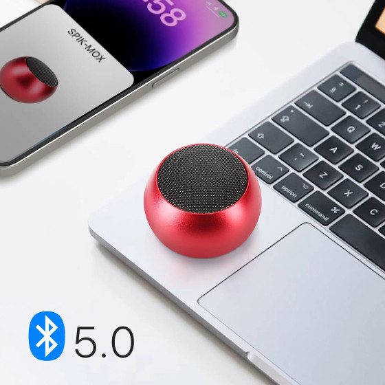 Moxie Mini Enceinte Sans-fil Bluetooth Autonomie 3h Design Ultra-compact Rouge