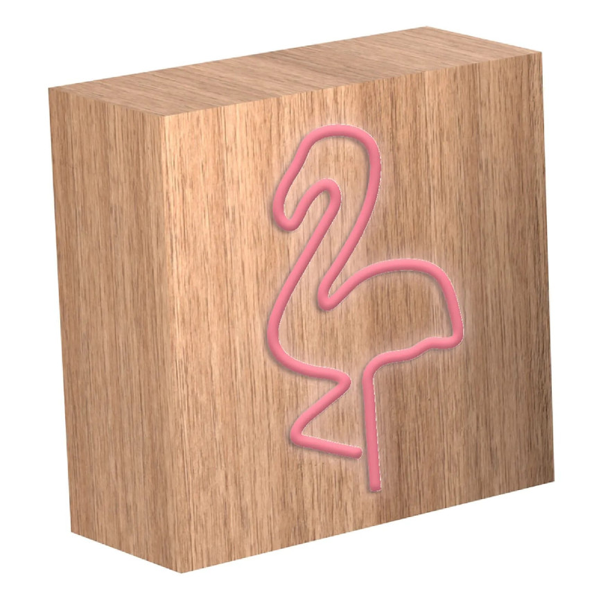 Color Block Enceinte Bluetooth Néon Lumineuse L Charge Induction Flamingo ColorLight Rose