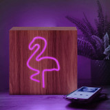 Color Block Enceinte Bluetooth Néon Lumineuse L Charge Induction Flamingo ColorLight Rose