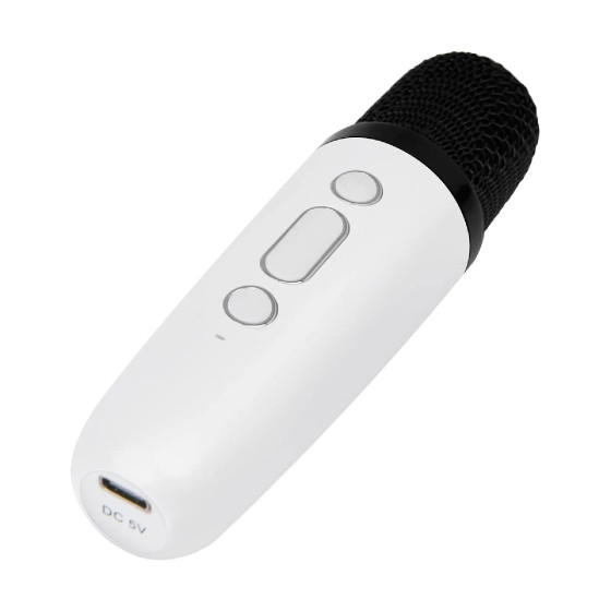 PARTY Enceinte Bluetooth 5.1 avec 2 Micro karaoké Sans Fil Modèle Party Btmic 15W Blanc