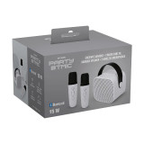 PARTY Enceinte Bluetooth 5.1 avec 2 Micro karaoké Sans Fil Modèle Party Btmic 15W Blanc