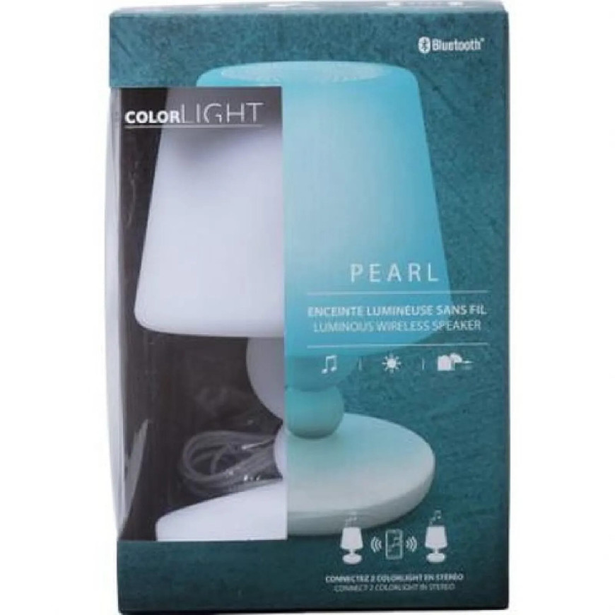 Color Block Lampe Enceinte Bluetooth 4.2 15W Lumineuse Modèle Pearl ColorLight Blanc