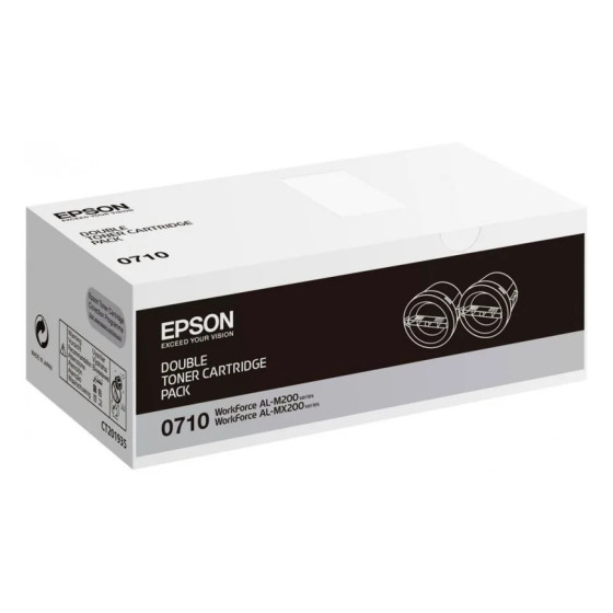 Epson 0710 noir - pack de 2 toners grande capacité Epson d'origine (C13S050710)
