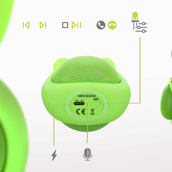 Moxie Enceinte Bluetooth 3W Autonomie 3h Design Lapin Lumineux Vert