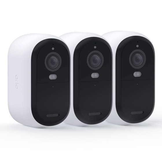 Arlo Essential 2K Outdoor + paneau solaire - Blanc (x 3)