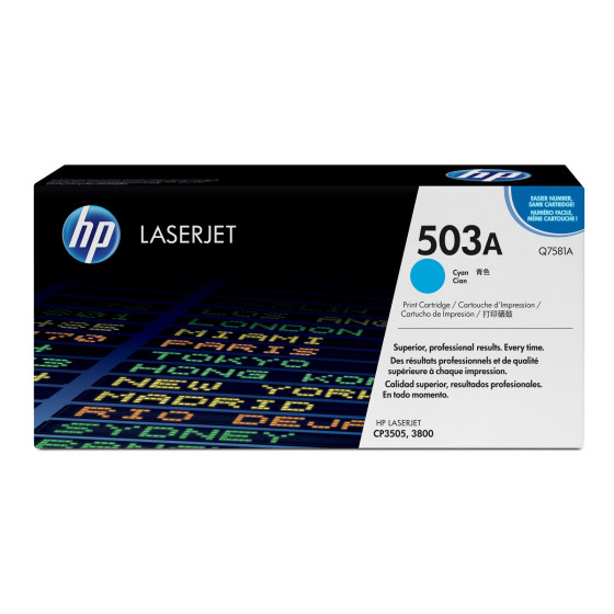 Toner HP 503A cyan (Q7581A) - HP LaserJet d'origine