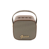 Guess Enceinte Bluetooth 5.3 Compacte 5W avec Sangle de Transport en Cuir Motif 4G Marron