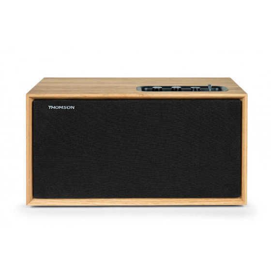Thomson WS502 - Enceinte Bluetooth résidentielle - Bluetooth 5.0 - 100W - Façade amovible - Bois