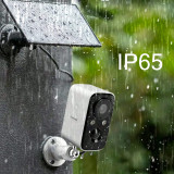LinQ Caméra de surveillance avec Panneau solaire 1.5W Détection PIR Mode nocturne Rotatif Étanche IP65