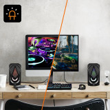 LinQ Enceinte Filaire Jack 3.5mm + USB 3W x 2 LED RVB Bouton Intégré A4000 Noir
