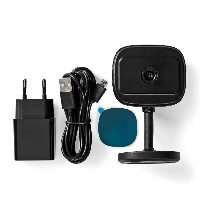 Nedis Caméra de surveillance Intérieure Intelligente Full HD 1080p Vision Nocturne Noir