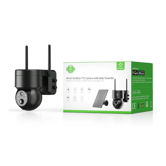 Woox - Caméra extérieure IP PTZ rotative avec panneau solaire