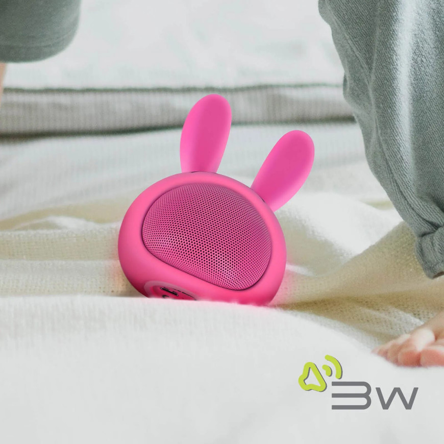 Moxie Enceinte Bluetooth 3W Autonomie 3h Design Lapin Lumineux Rose