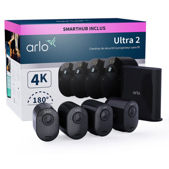 Arlo Ultra 2 Security System 4 Camera Kit - Noir (VMS5440B)