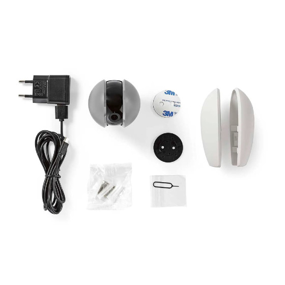 Nedis Caméra de surveillance Intelligente Full HD 1080p avec Caches Détachables Gris