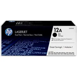 HP 12A NOIR (Q2612AF) - PACK DE 2 TONER HP LASERJET D'ORIGINE