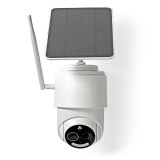 Nedis Caméra de Surveillance Extérieur Intelligente Full HD 1080p avec Panneau Solaire Blanc