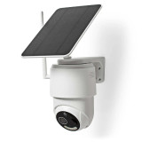 Nedis Caméra de Surveillance Extérieur Intelligente Full HD 1080p avec Panneau Solaire Blanc