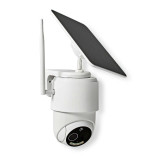Nedis Caméra de Surveillance Extérieur Intelligente Full HD 1080p avec Panneau Solaire Blanc