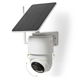 Nedis Caméra de Surveillance Extérieur Intelligente Full HD 1080p avec Panneau Solaire Blanc
