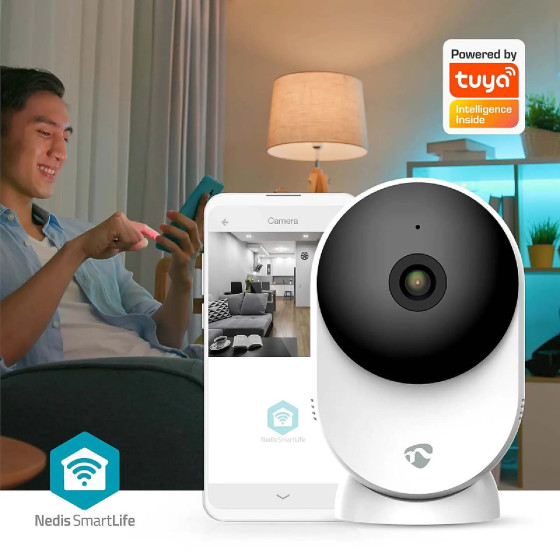 Nedis Caméra de surveillance Intérieure Intelligente 3MP Full HD 1296p SmartLife Blanc