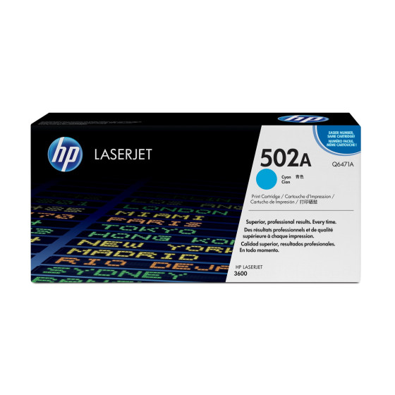 Toner HP 502A cyan (Q6471A) - HP LaserJet d'origine