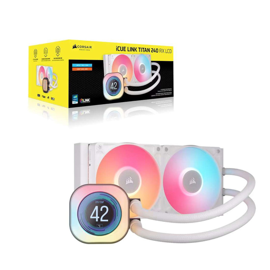 Corsair Titan 240 RX LCD RGB (Blanc)