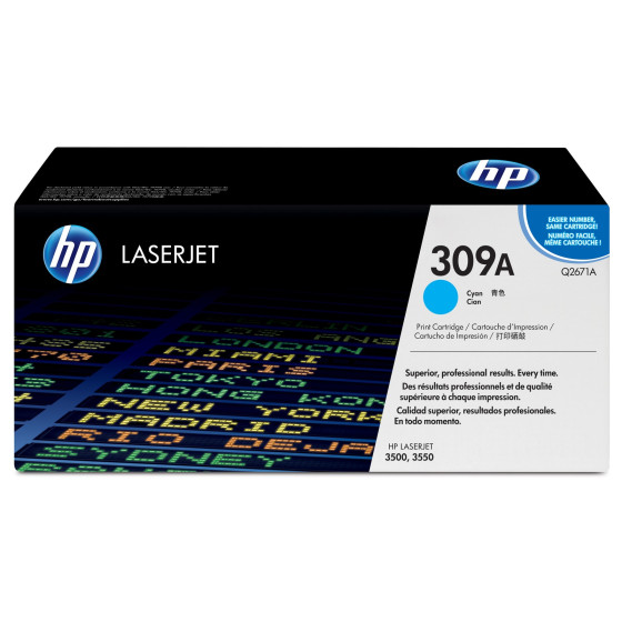 Cartouche de toner cyan HP 309A LaserJet (Q2671A)