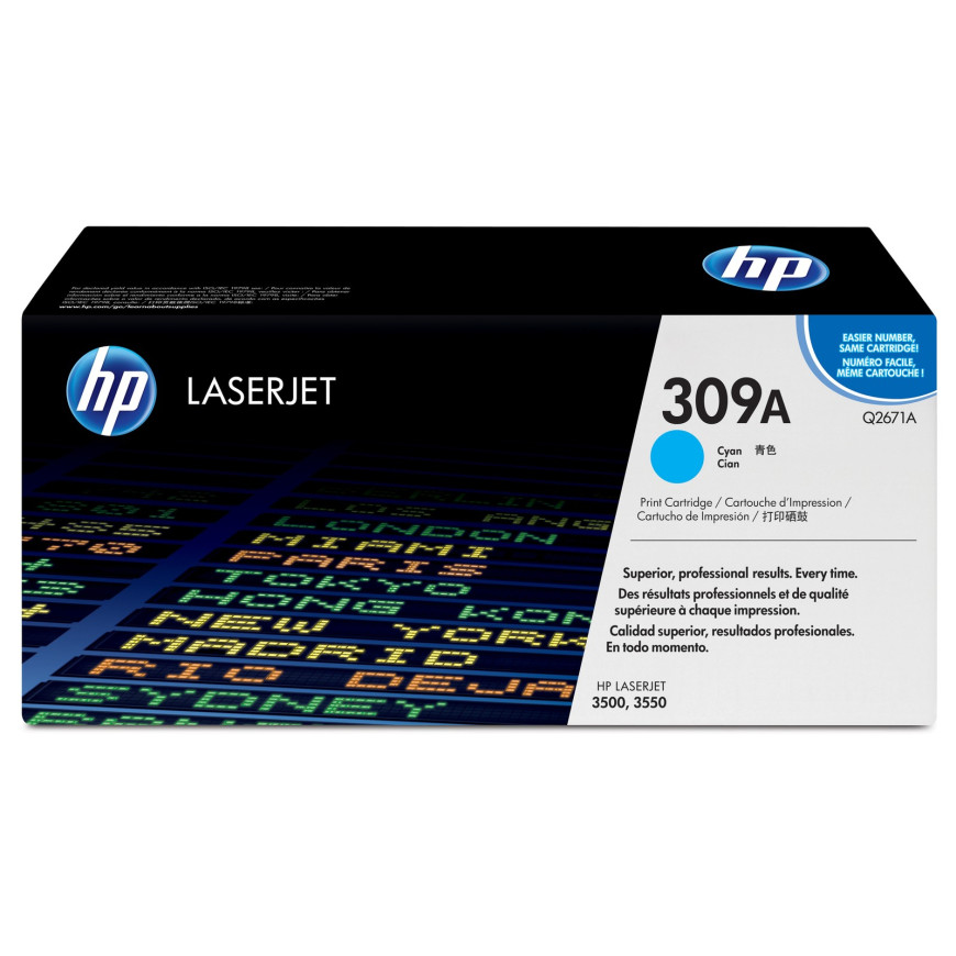 Cartouche de toner cyan HP 309A LaserJet (Q2671A)
