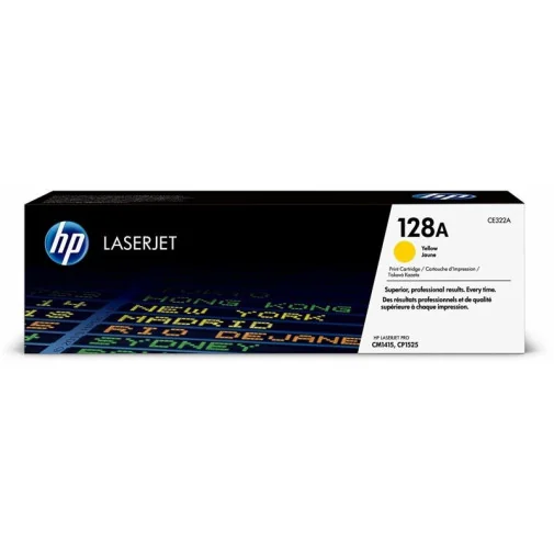 HP 128A JAUNE (CE322A) - TONER HP LASERJET D'ORIGINE - Toner Original - Rightech - le bon choix