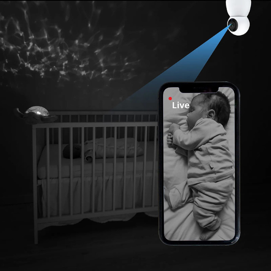 METRONIC - Caméra rotative 360° intelligente Wi-Fi intérieure
