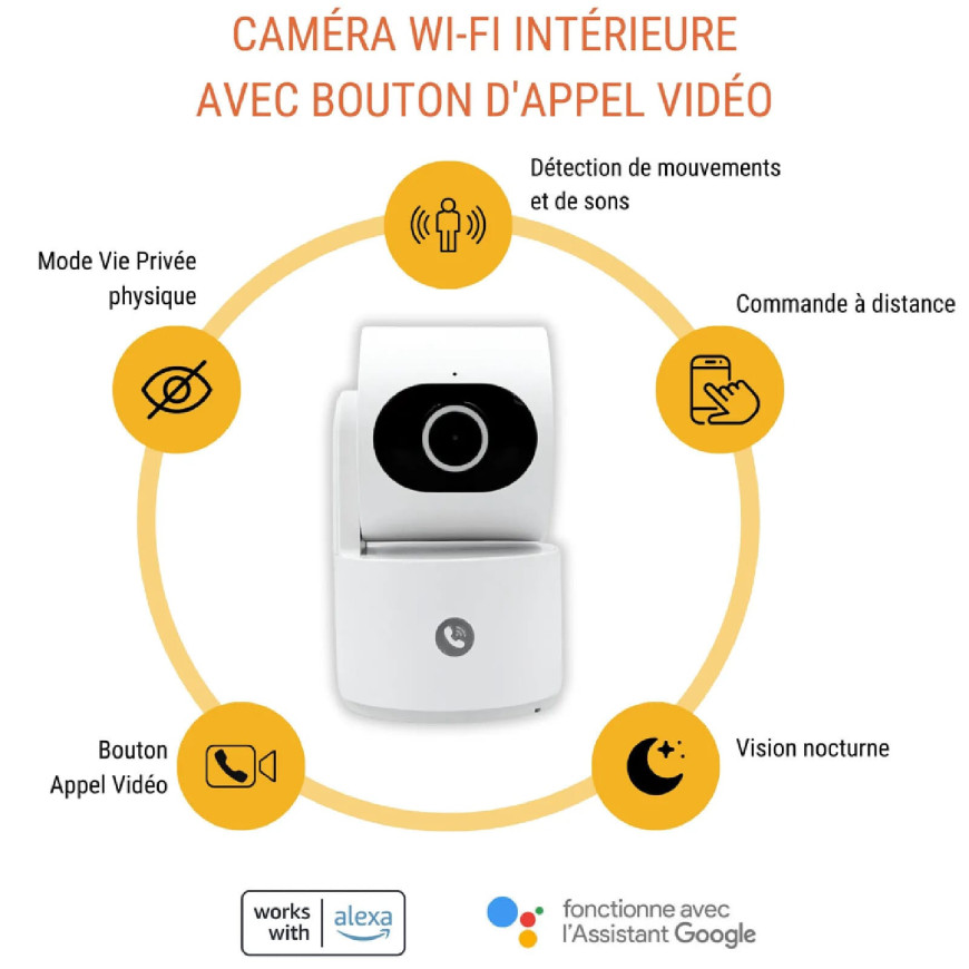 Konyks Camini Care 2 - Caméra de Surveillance intérieure WiFi