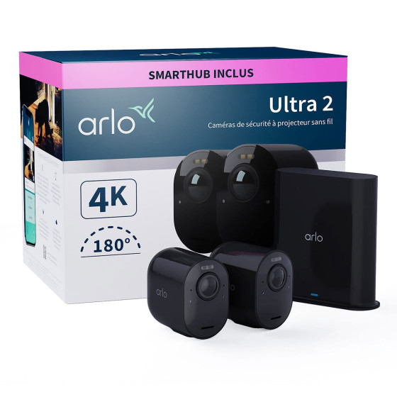 Arlo Ultra 2 Security System 2 Camera Kit - Noir (VMS5240B)