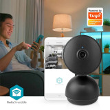 Nedis Caméra de surveillance Intelligente Full HD 1080p avec Base en Forme de Dôme Noir