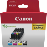 Multipack de cartouches d'encre Canon CLI-551 BK/C/M/Y