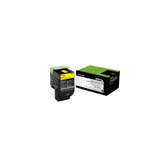 Toner Lexmark 808Y jaune - Lexmark d'origine (80C80Y0)