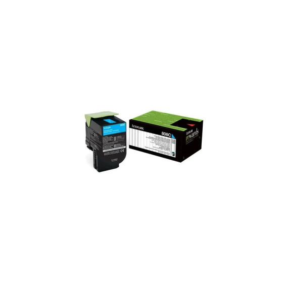 Toner Lexmark 808C cyan - Lexmark d'origine (80C80C0)