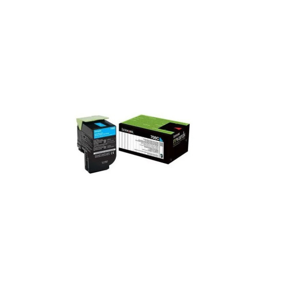Cartouche de toner cyan Lexmark return program 1000 pages (70C80C0)