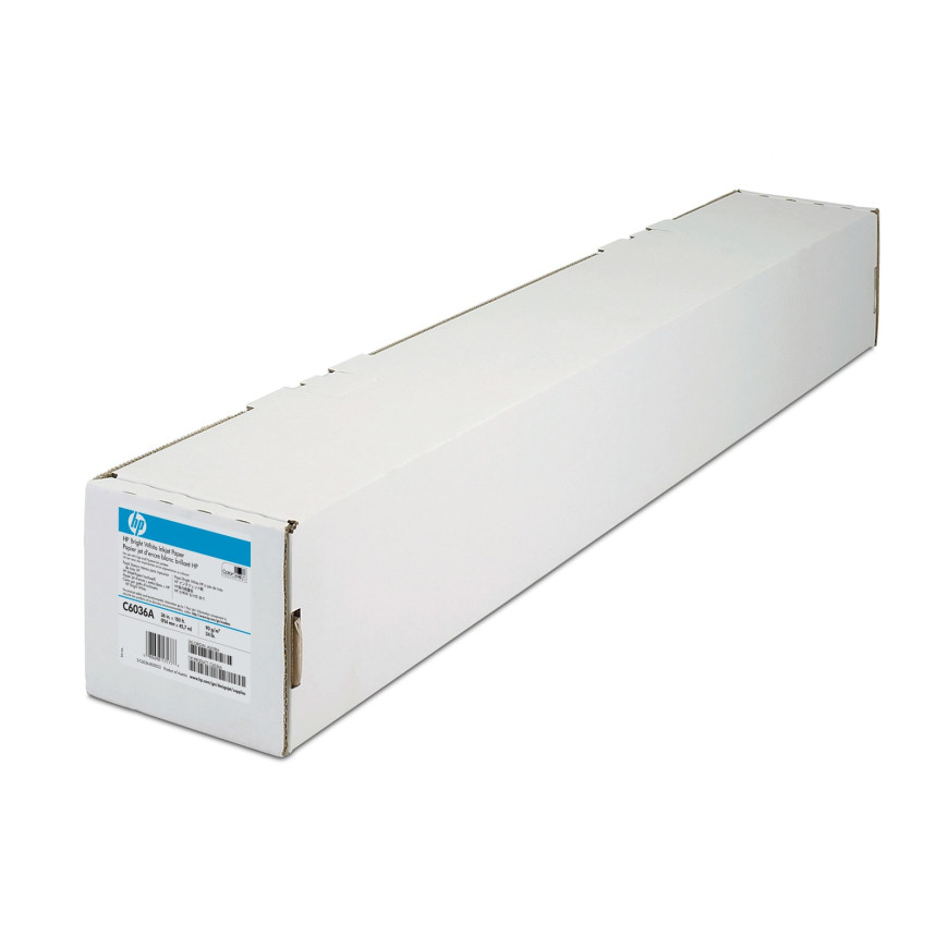 Papier Jet d’encre blanc brillant HP (914 MM X 45,7 M) (C6036A)