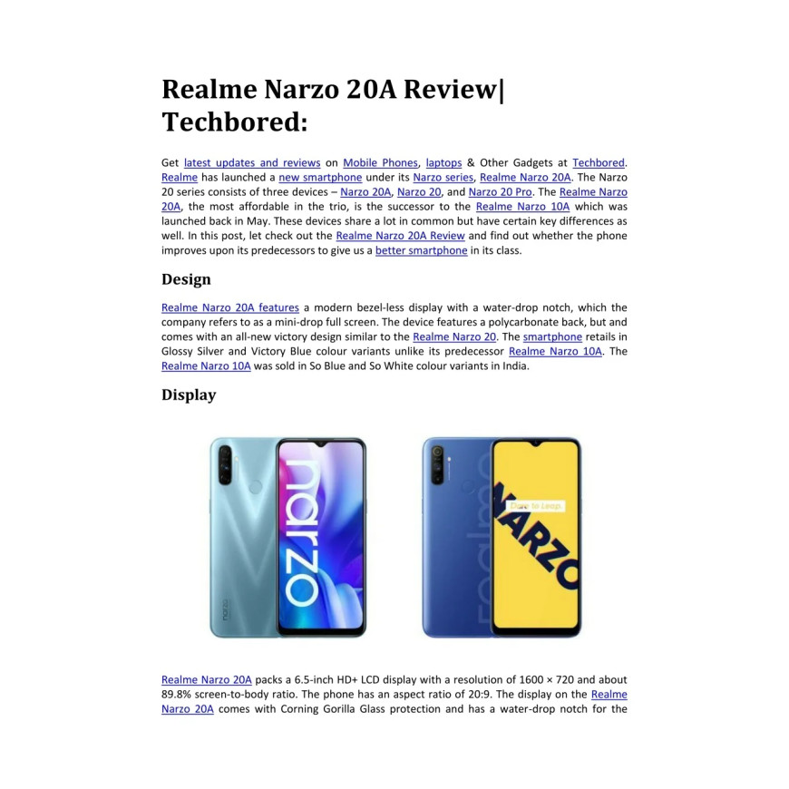 Realme Narzo 20A