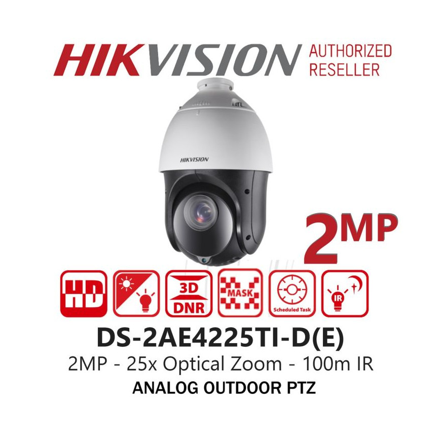 Caméra HIKVISION Externe PTZ 2MP 25X IP66, IR100m 12M (DS-2AE4225TI-D)