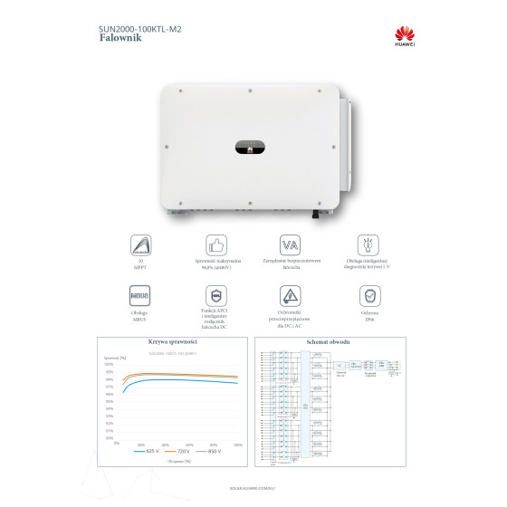 Huawei Smart PV Controller 100kW Triphasé M2 60M (SUN2000-100KTL-M2)