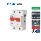 Disjoncteur modulaire Eaton 4P C 100A 20kA (PLHT-C100/4)