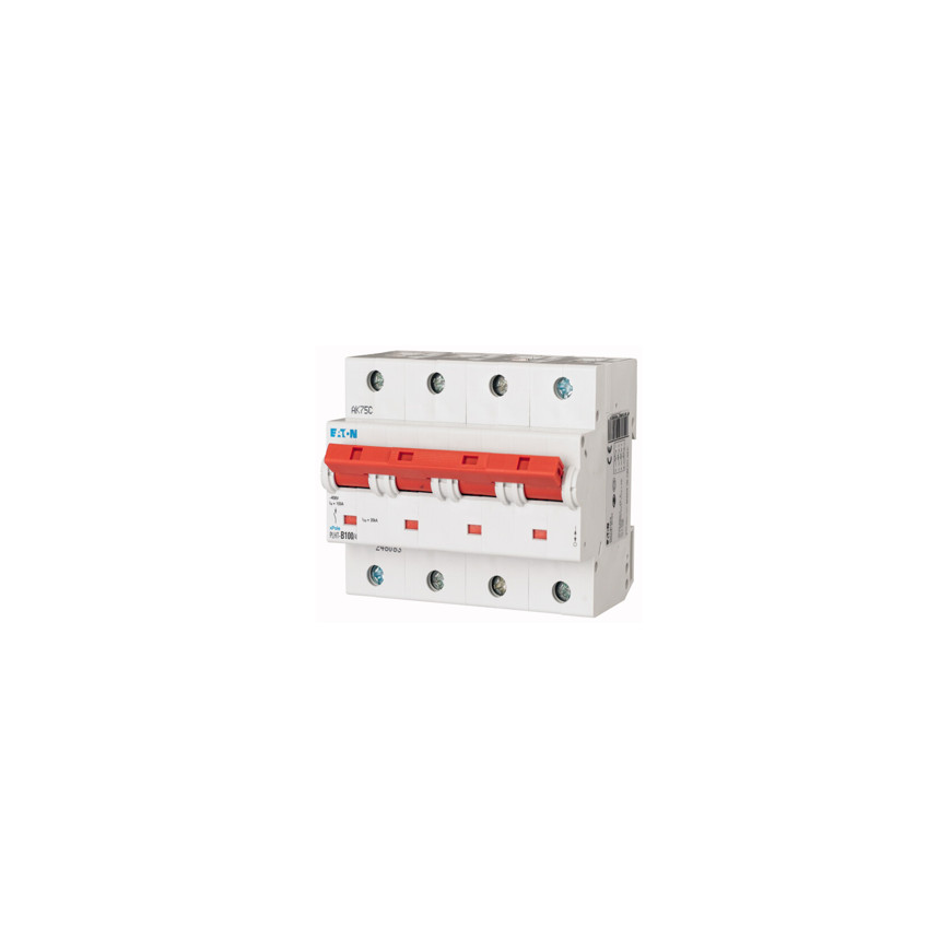 Disjoncteur modulaire Eaton 4P C 100A 20kA (PLHT-C100/4)